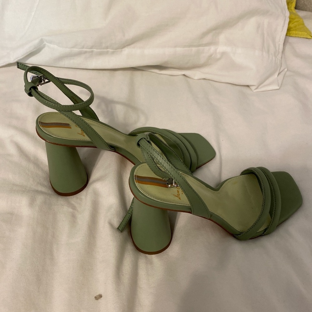 Sage Green Block Heels